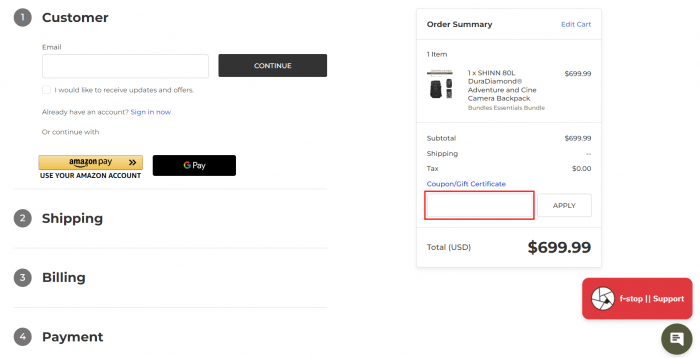 How to use F-stop Gear promo code