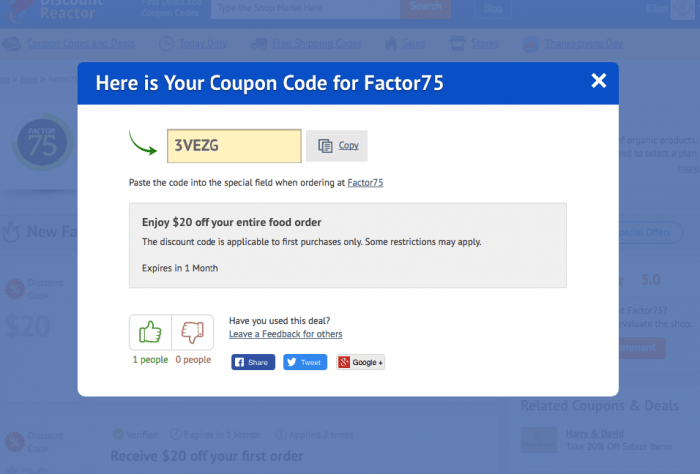 How to use a promo code at Factor75