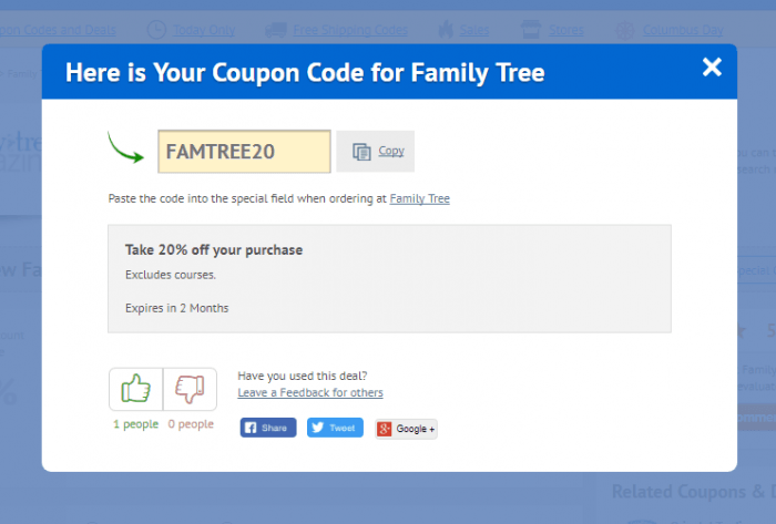 How to use a discount code at Family Tree