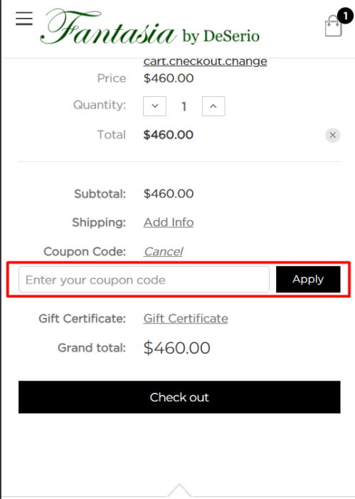 How to use Fantasia by DeSerio promo code