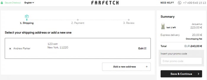 How to use FARFETCH promo code