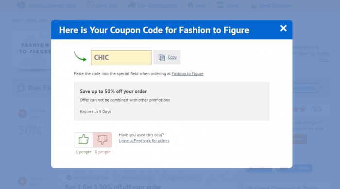 How to use a promo code at Fashion to Figure
