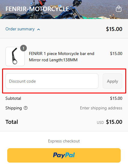 How to use FENRIR Moto promo code