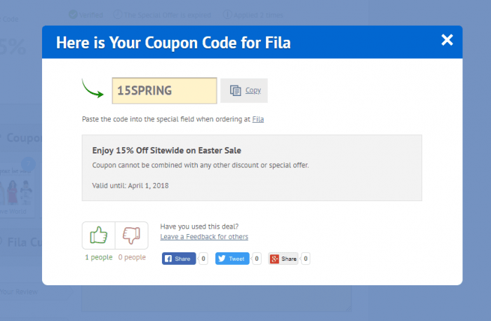 How to Use a Coupon Code at Fila