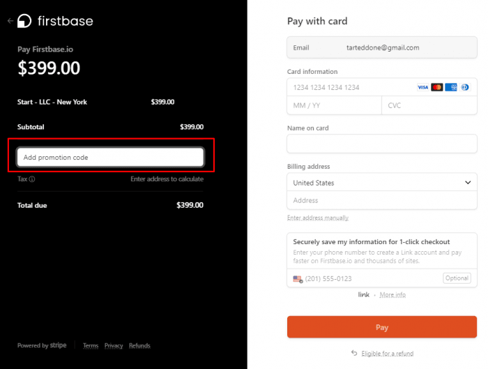 How to use Firstbase promo code