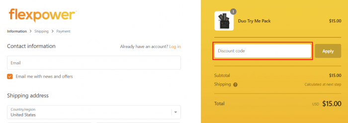 How to use Flexpower promo code