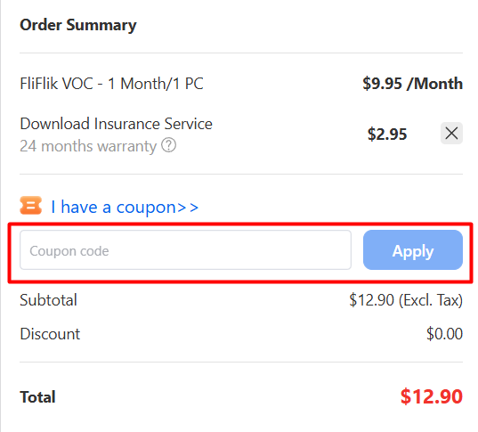 How to use FliFlik promo code