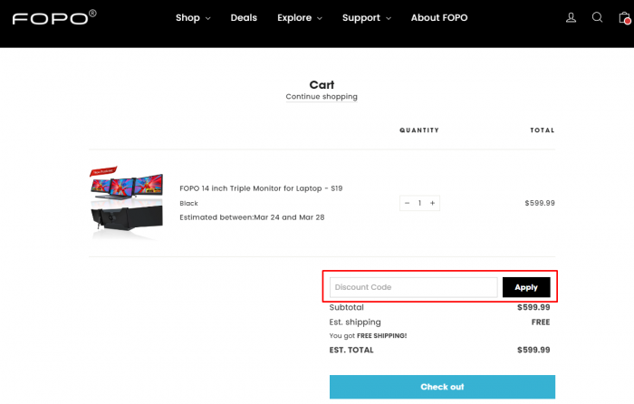 How to use Fopo promo code