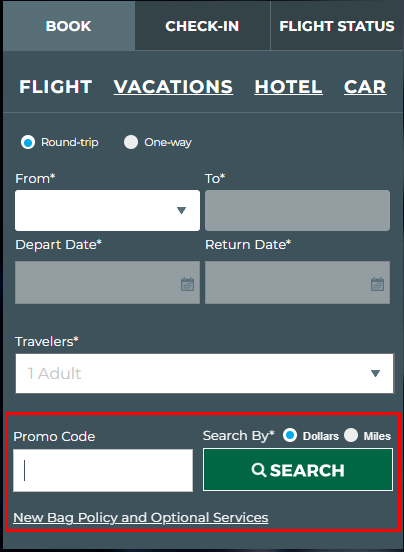 How to use Frontier Airlines promo code