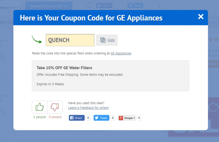 How to use promotion code at GE Appliance