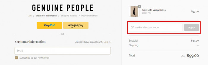How to use a discount code at Genuine People