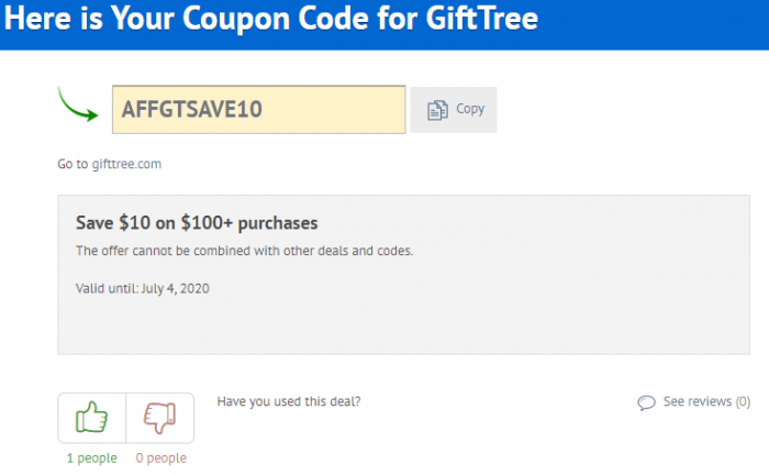 GiftTree promo code