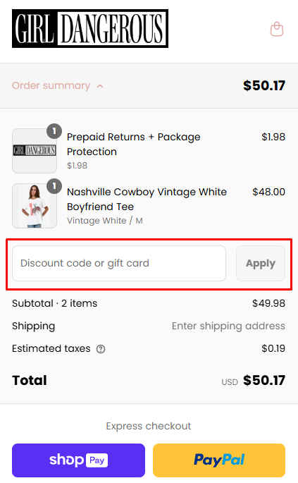 How to use Girl Dangerous promo code