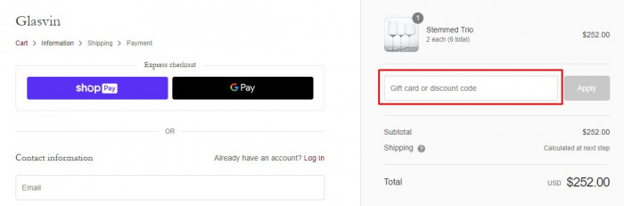 How to use Glasvin promo code