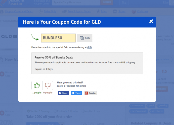 How to use a discount code at GLD