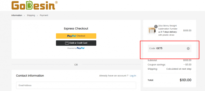 How to use GoBesin promo code
