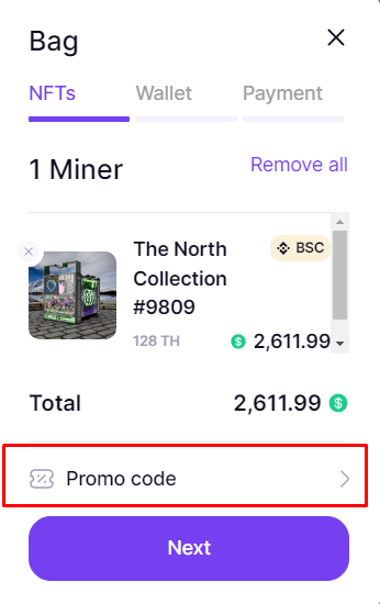 How to use GoMining promo code