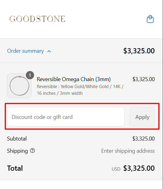 How to use GOODSTONE promo code