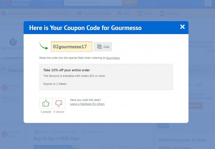 How to use a coupon code at Gourmesso