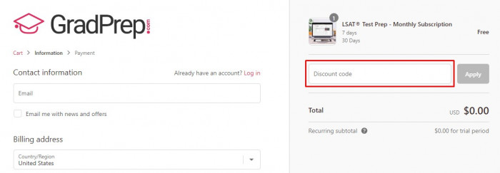 How to use GradPrep.com promo code