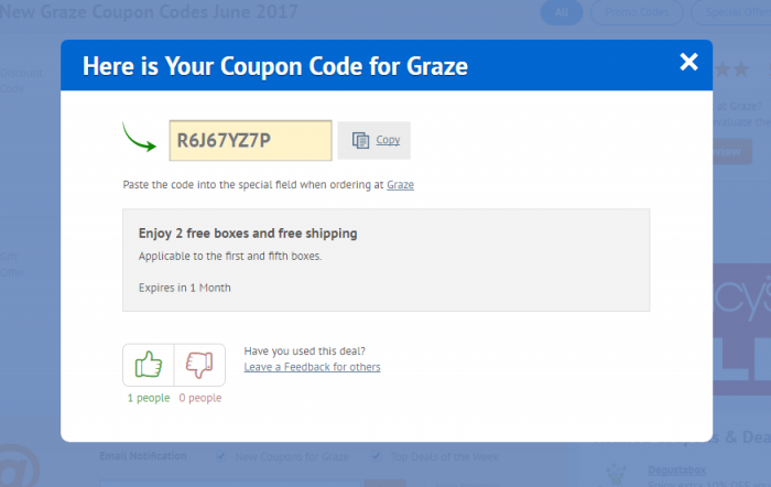 How to use a promotion code at Graze