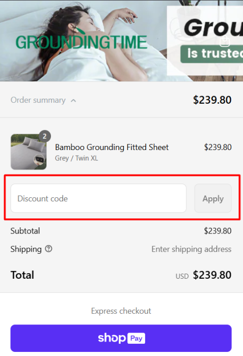 How to use Groundingtime promo code