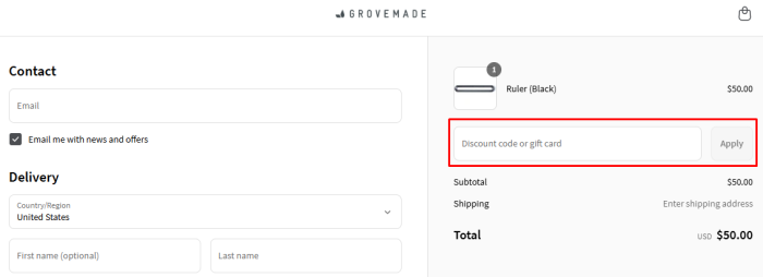 How to use Grovemade promo code
