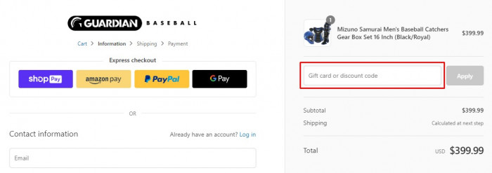 How to use Guardian Baseball promo code