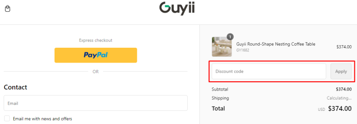 How to use Guyii promo code