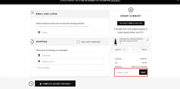 How to use a coupon code at Halston
