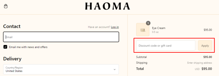 How to use HAOMA promo code