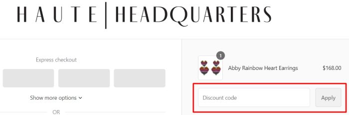 How to use HAUTEHEADQUARTERS promo code