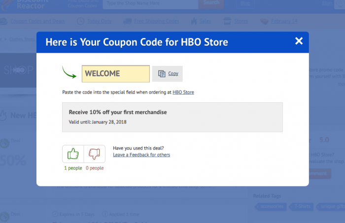 How to use a promo code at HBO Store