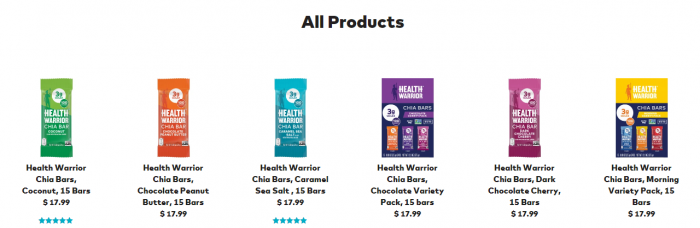 Health Warrior range of products 
