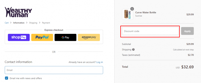 How to use Healthy Humans promo code