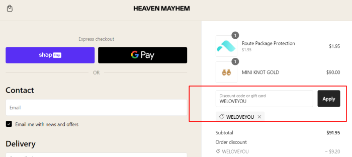 How to use Heaven Mayhem promo code