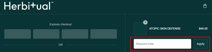 How to use Herbitual promo code