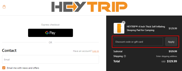 How to use HeyTrip promo code