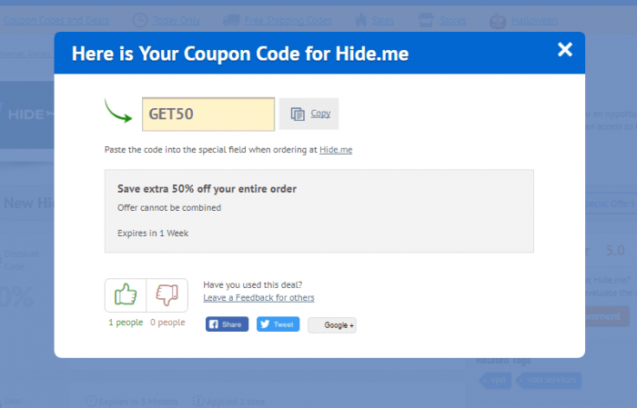 How to use a promo code at Hide.me