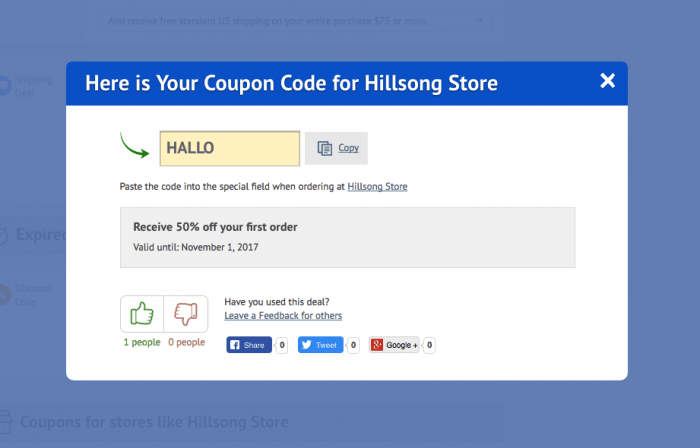 How to use a coupon code at Hillsong
