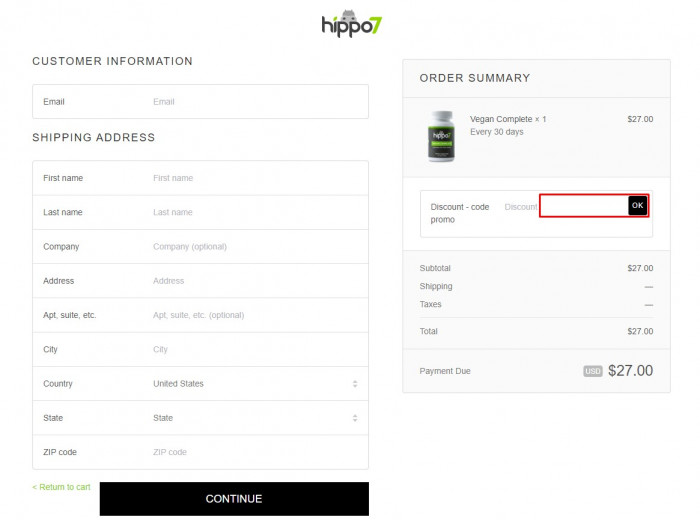 How to use Hippo7 promo code