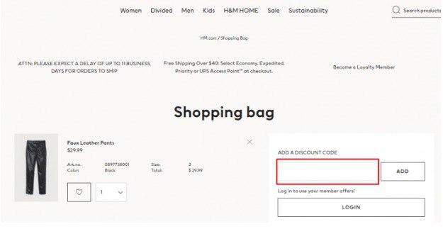 How to use H&M promo code