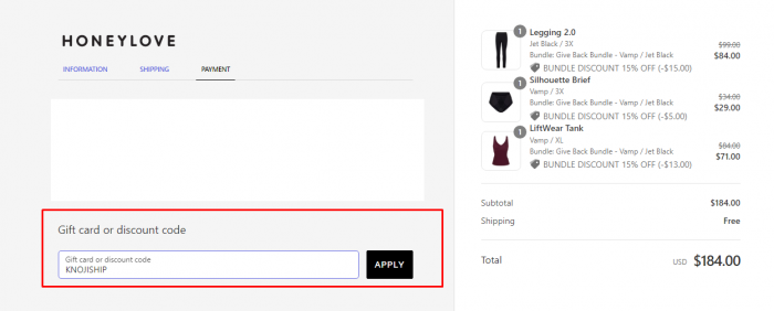 How to use HONEYLOVE promo code