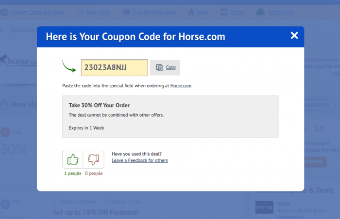 How to use a promotional code at Horse.com