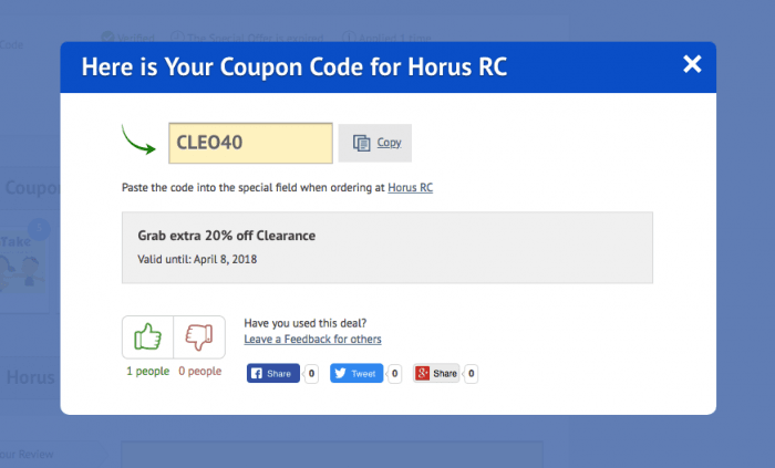 Horus RC coupon