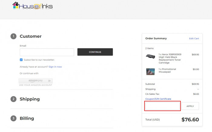 How to use House of Inks promo code