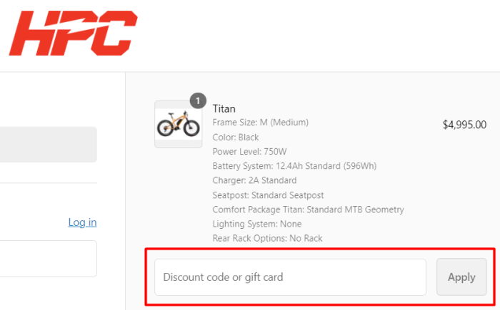 How to use HPC promo code