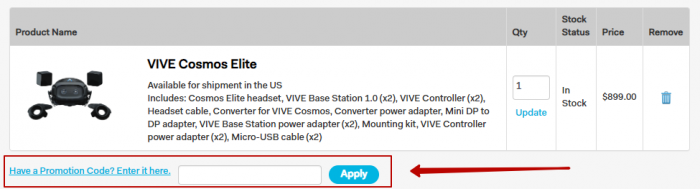 how to apply vive promotion code