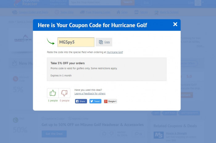 How to use a discount code at HurricaneGolf