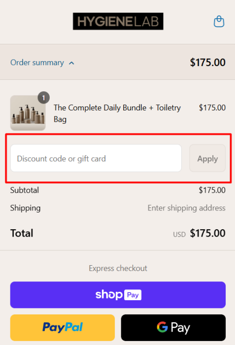 How to use HygieneLab promo code